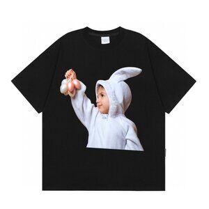 Acme De La Vie Bunny Kid Black Short-Sleeved T-Shirt